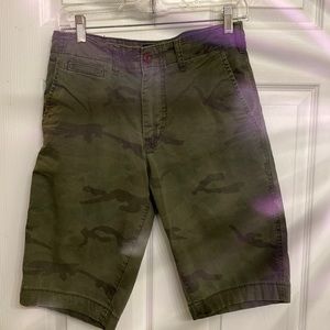 American Eagle Mens Next Level Flex Classic Chino Shorts Camo Size 28 Pockets